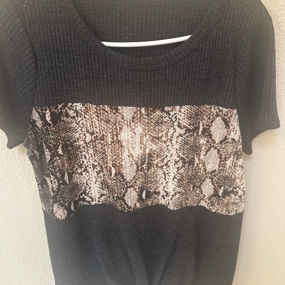 Black and Brown Snake Print Women's Top